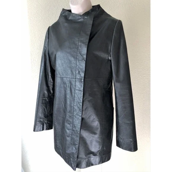 Demoo Parkchoonmoo MEDIUM Black Leather Coat - RARE!